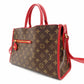 Louis Vuitton Monogram Canvas Popincourt PM Handbag Brown × Red 2-Way Crossbody 7-9-259