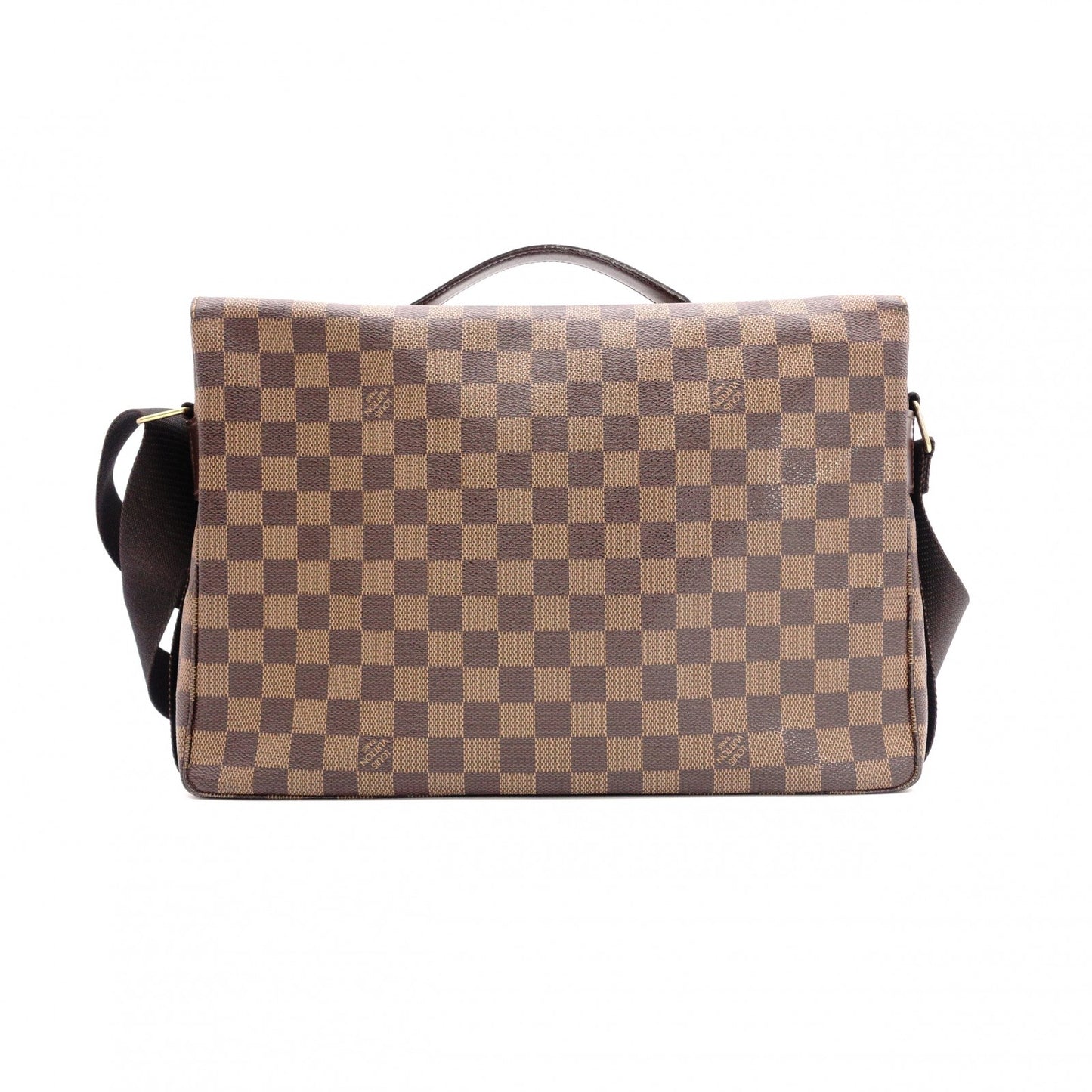 LOUIS VUITTON Broadway Damier Shoulder Bag, Leather and PVC, Brown, Men's Business Bag
