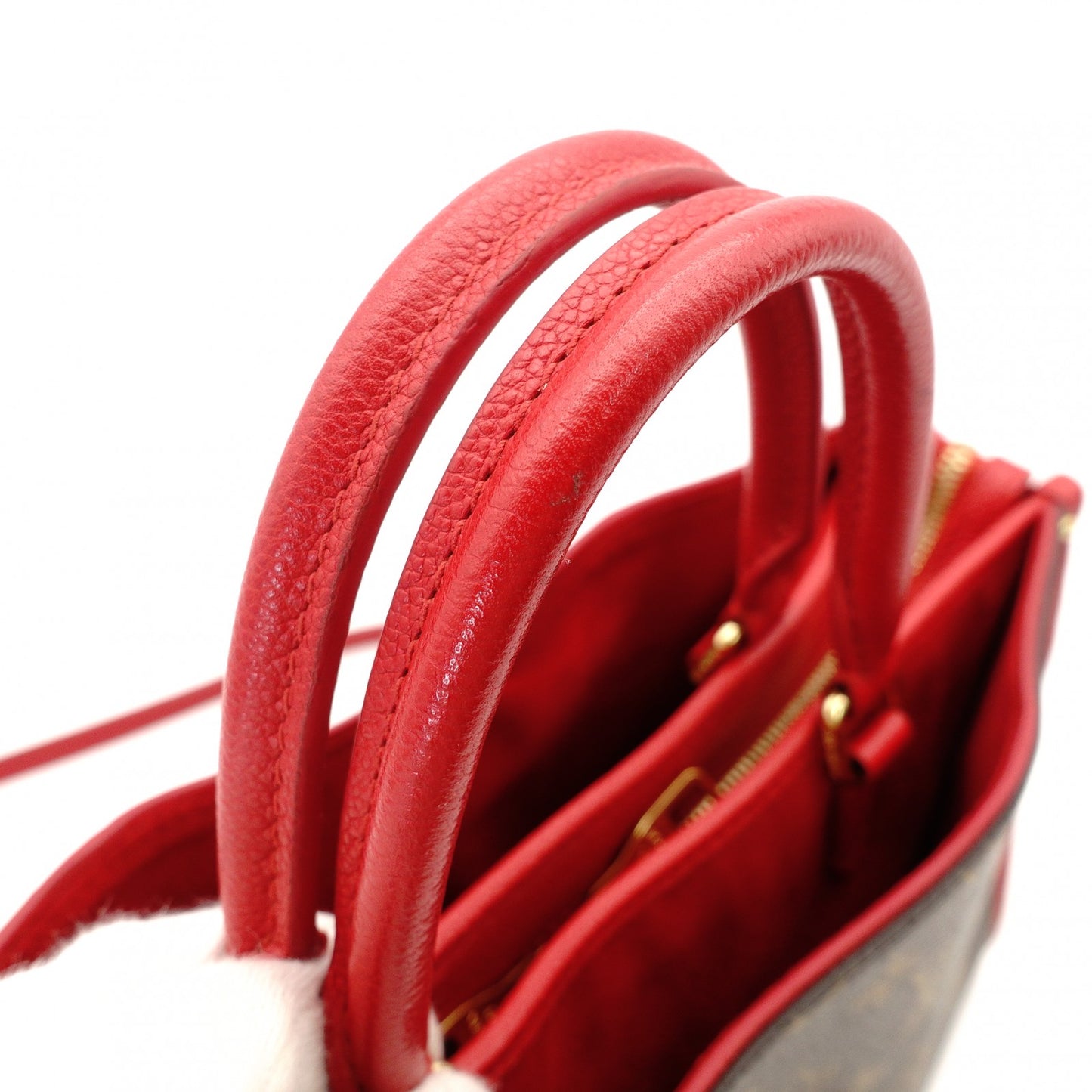 Louis Vuitton Monogram Canvas Popincourt PM Handbag Brown × Red 2-Way Crossbody 7-9-259