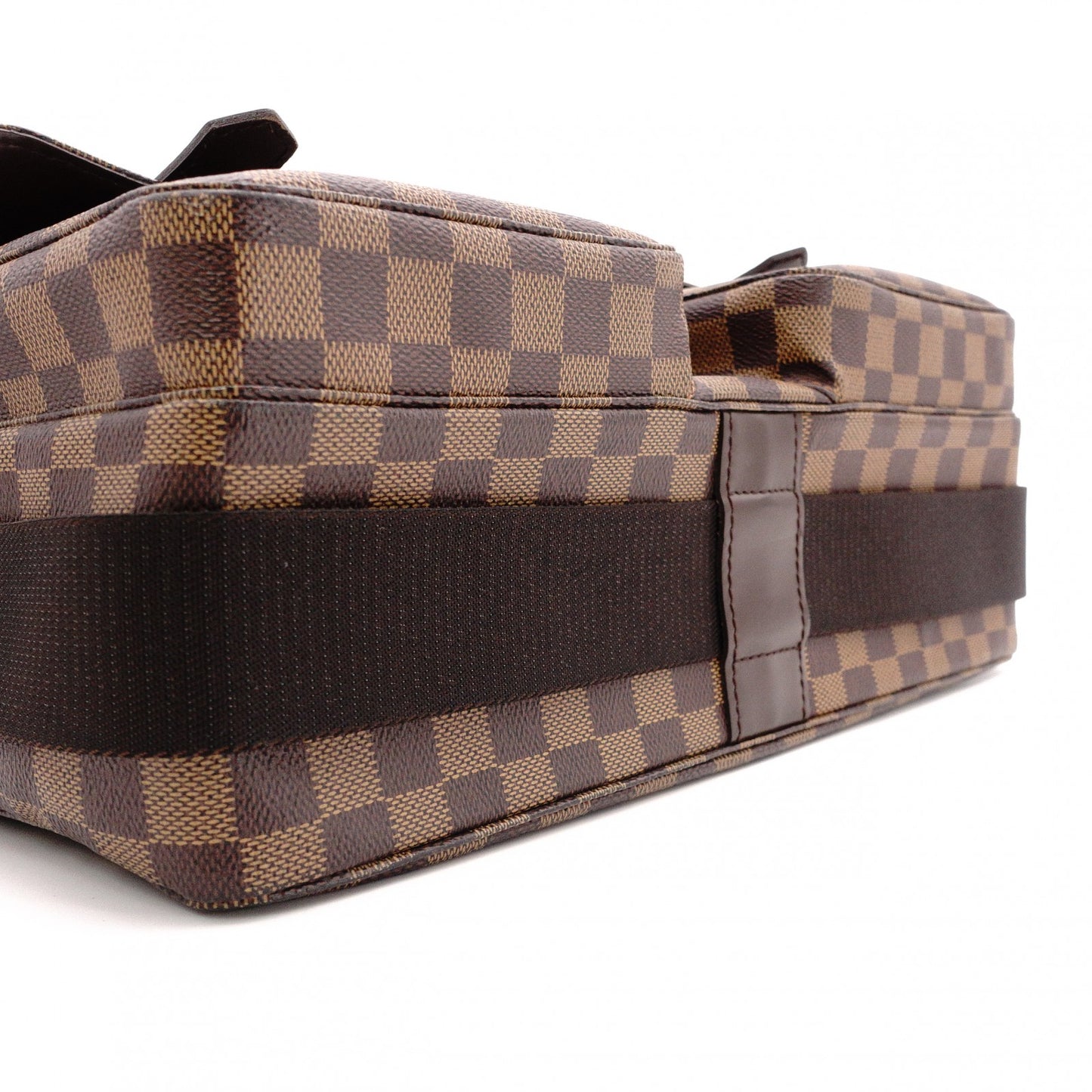 LOUIS VUITTON Broadway Damier Shoulder Bag, Leather and PVC, Brown, Men's Business Bag
