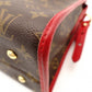 Louis Vuitton Monogram Canvas Popincourt PM Handbag Brown × Red 2-Way Crossbody 7-9-259