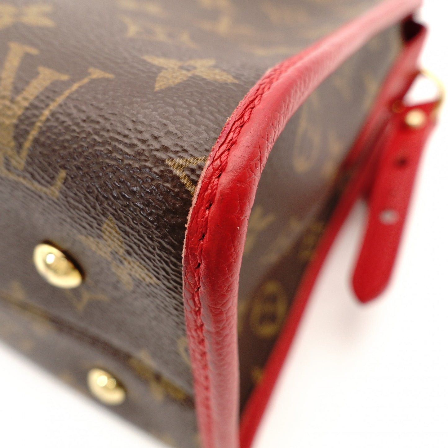 Louis Vuitton Monogram Canvas Popincourt PM Handbag Brown × Red 2-Way Crossbody 7-9-259