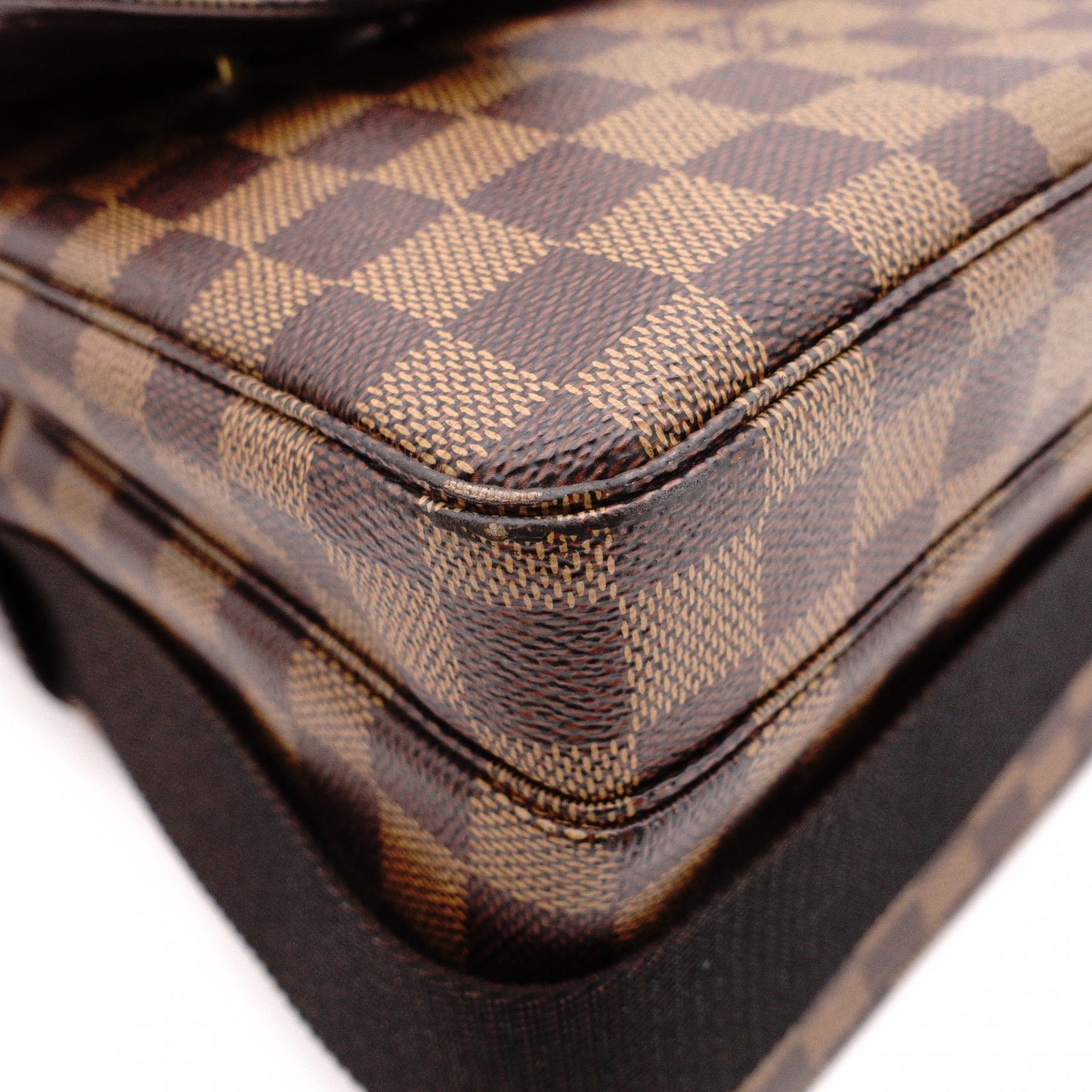 LOUIS VUITTON Broadway Damier Shoulder Bag, Leather and PVC, Brown, Men's Business Bag