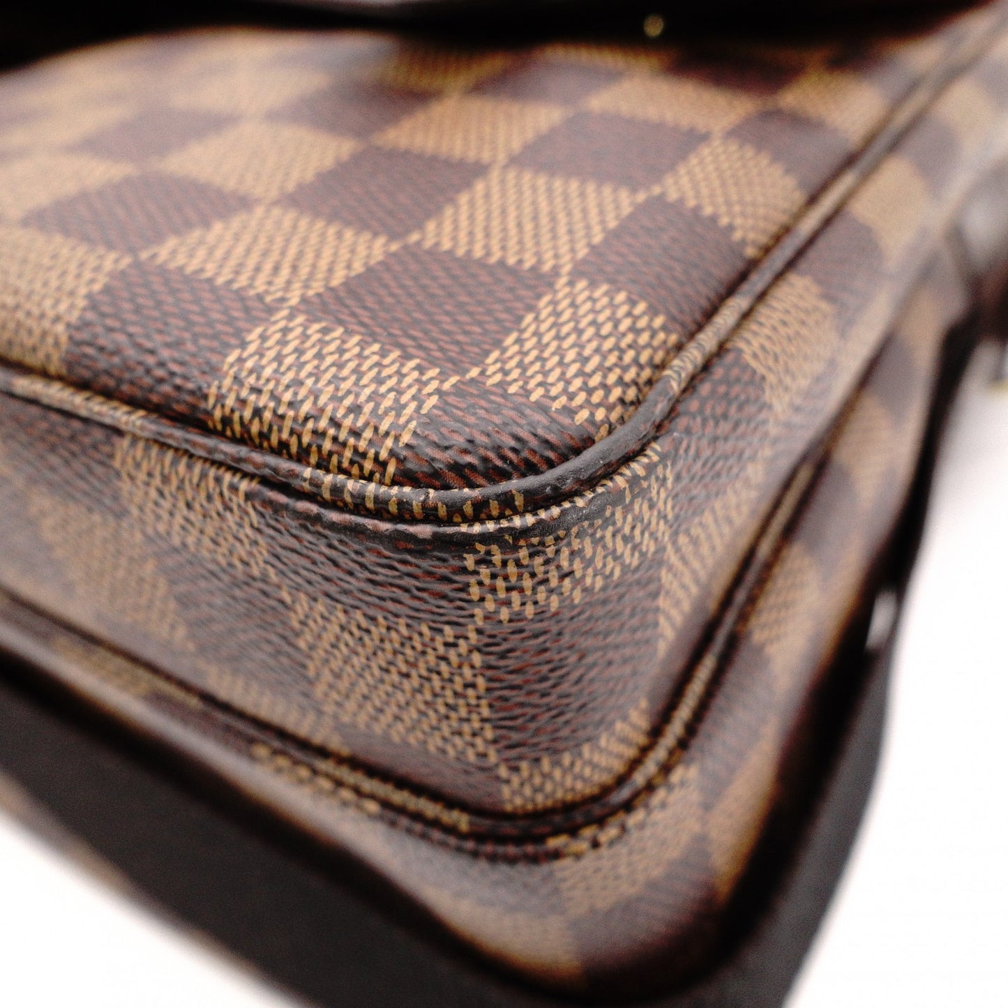 LOUIS VUITTON Broadway Damier Shoulder Bag, Leather and PVC, Brown, Men's Business Bag