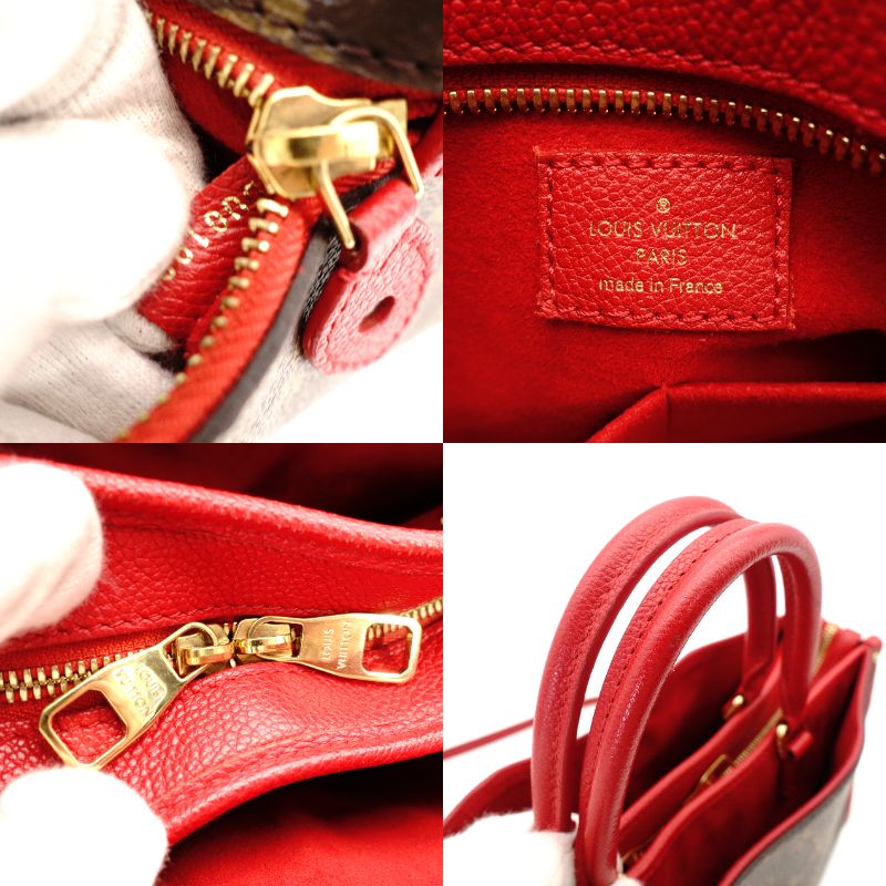 Louis Vuitton Monogram Canvas Popincourt PM Handbag Brown × Red 2-Way Crossbody 7-9-259