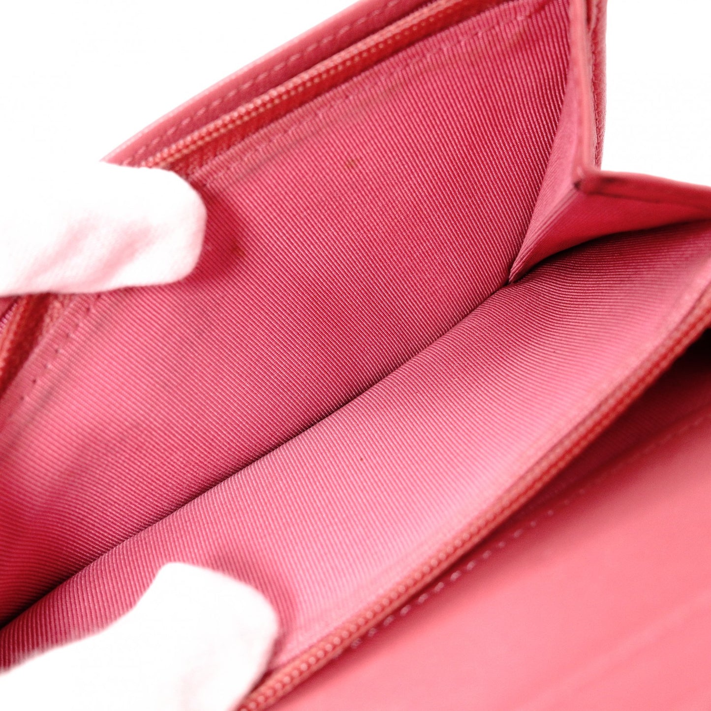 CHANEL Matelassé Long Wallet Leather Pink Silver Hardware Wallet