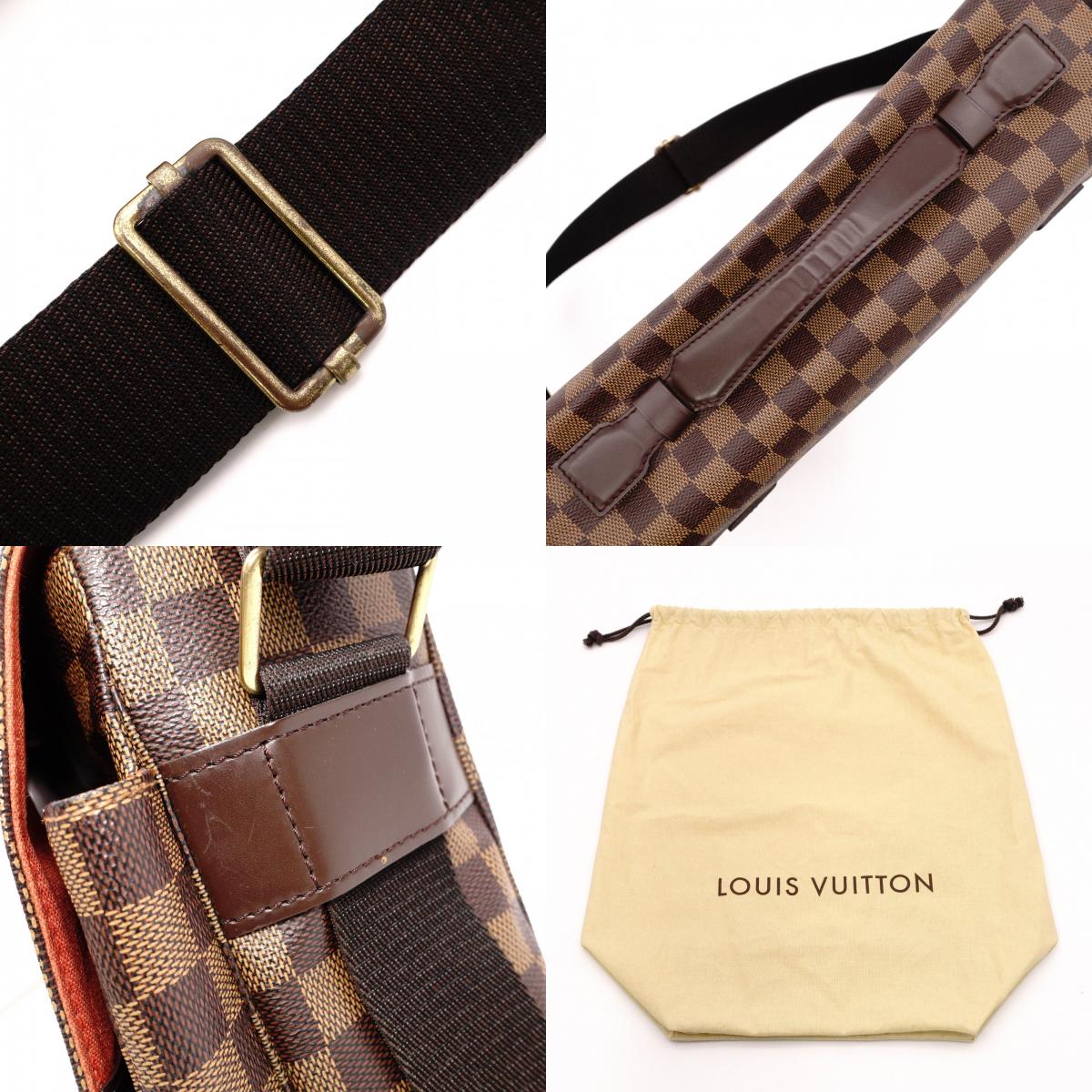 LOUIS VUITTON Broadway Damier Shoulder Bag, Leather and PVC, Brown, Men's Business Bag