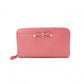PRADA Round Zipper Saffiano Leather Long Wallet Leather Pink