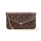 LOUIS VUITTON Pochette Felicity Monogram Canvas Shoulder Bag with PVC Trim, Brown, Crossbody