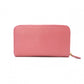 PRADA Round Zipper Saffiano Leather Long Wallet Leather Pink