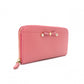 PRADA Round Zipper Saffiano Leather Long Wallet Leather Pink