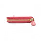 PRADA Round Zipper Saffiano Leather Long Wallet Leather Pink
