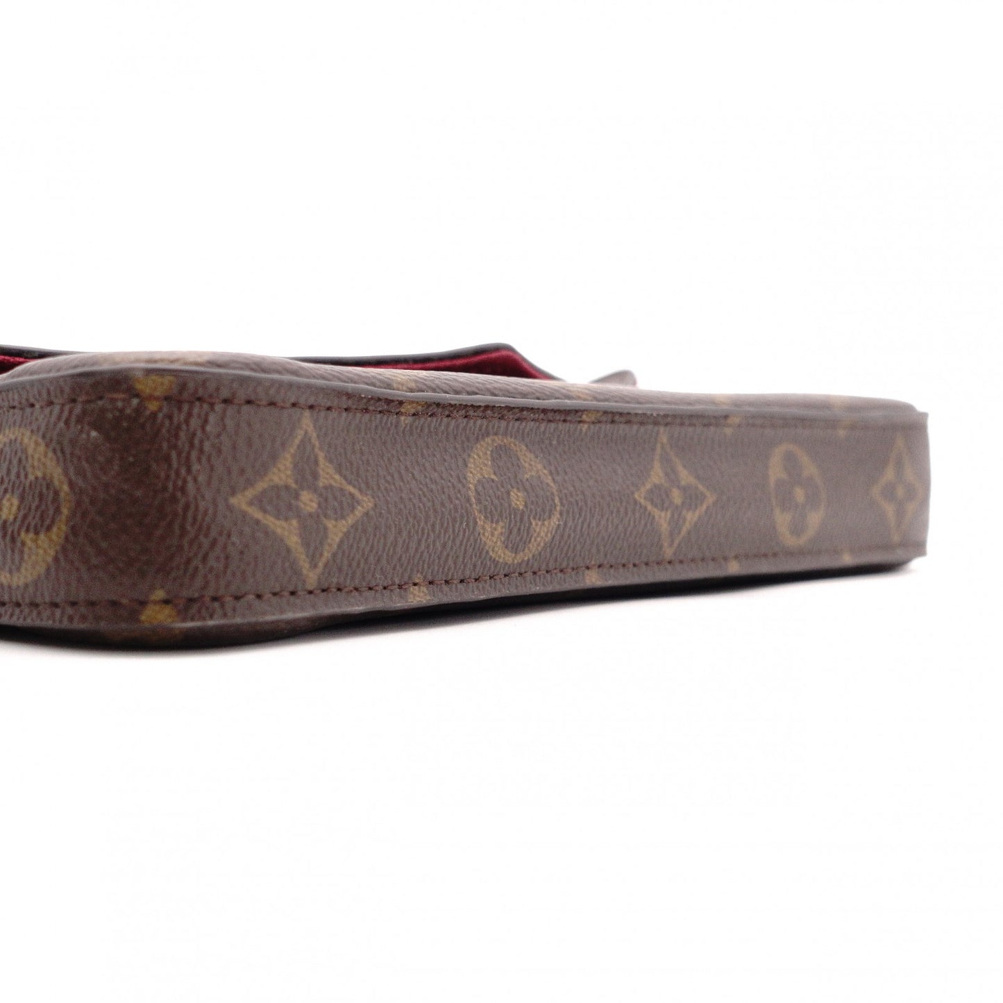 LOUIS VUITTON Pochette Felicity Monogram Canvas Shoulder Bag with PVC Trim, Brown, Crossbody