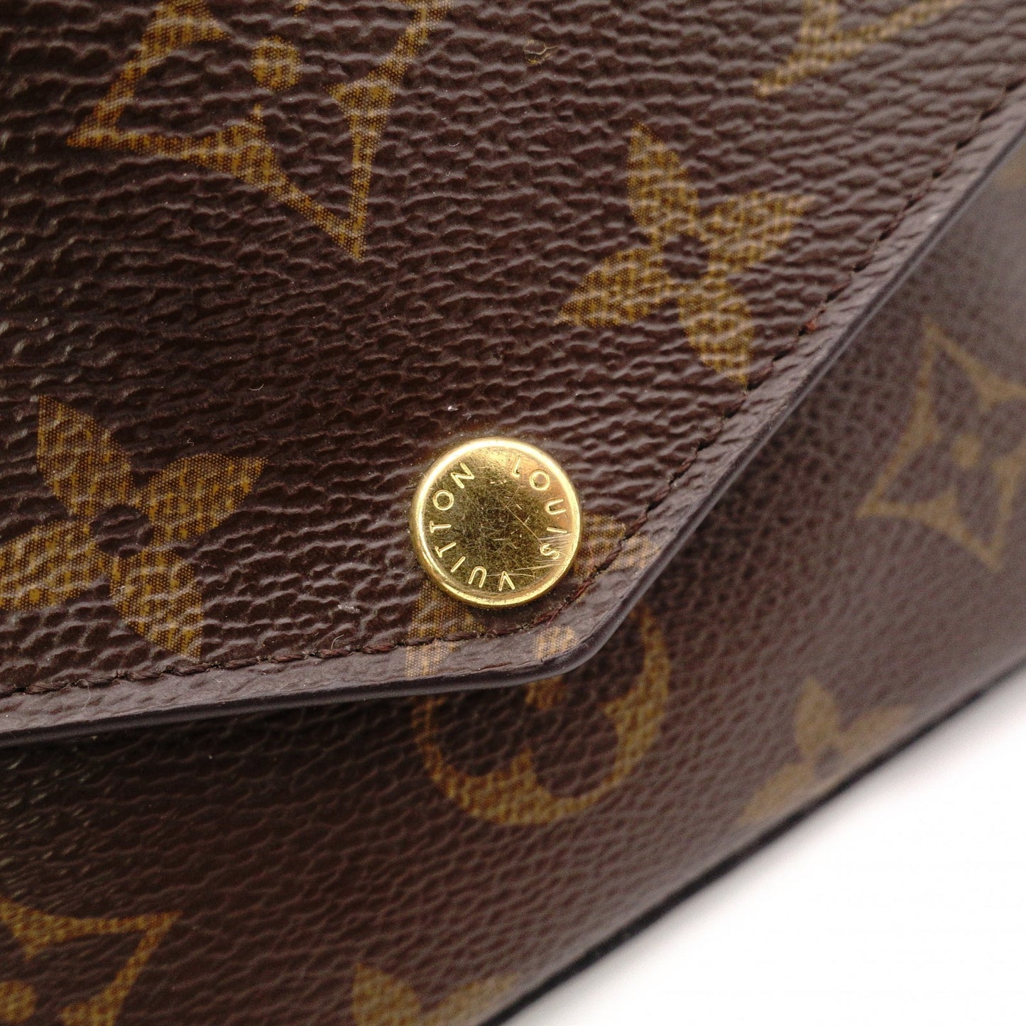 LOUIS VUITTON Pochette Felicity Monogram Canvas Shoulder Bag with PVC Trim, Brown, Crossbody