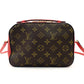 LOUIS VUITTON Santonjue Shoulder Bag Monogram Canvas Brown × Red PVC Leather Crossbody Tassel 7-8-325
