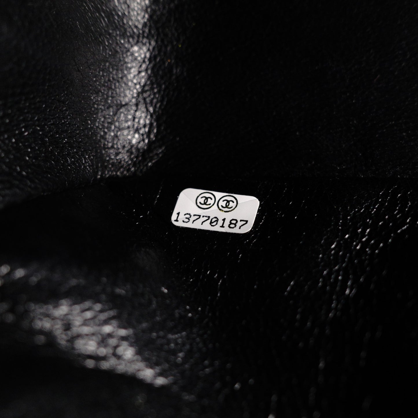 CHANEL W Flap Matelassé Caviar Leather Classic Shoulder Bag, Black Leather with Gold Hardware
