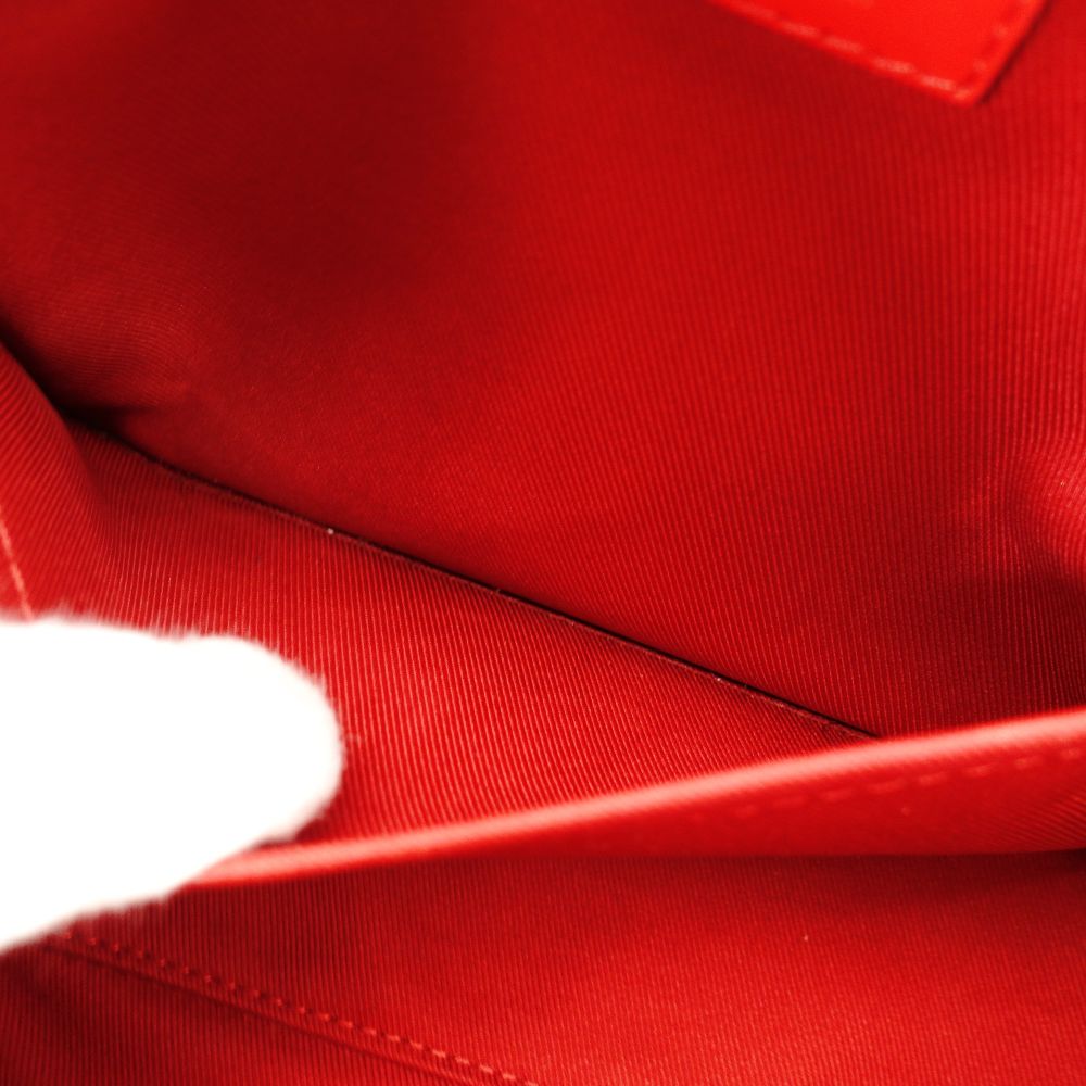 LOUIS VUITTON Santonjue Shoulder Bag Monogram Canvas Brown × Red PVC Leather Crossbody Tassel 7-8-325