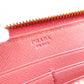 PRADA Round Zipper Saffiano Leather Long Wallet Leather Pink