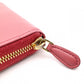 PRADA Round Zipper Saffiano Leather Long Wallet Leather Pink