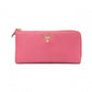 PRADA Saffiano Leather Long Wallet Pink with Gold Hardware