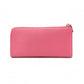 PRADA Saffiano Leather Long Wallet Pink with Gold Hardware