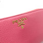 PRADA Saffiano Leather Long Wallet Pink with Gold Hardware