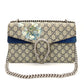 GUCCI Dionysus Flower Shoulder Bag Chain GG Supreme Beige × Blue PVC Suede 7-10-1003