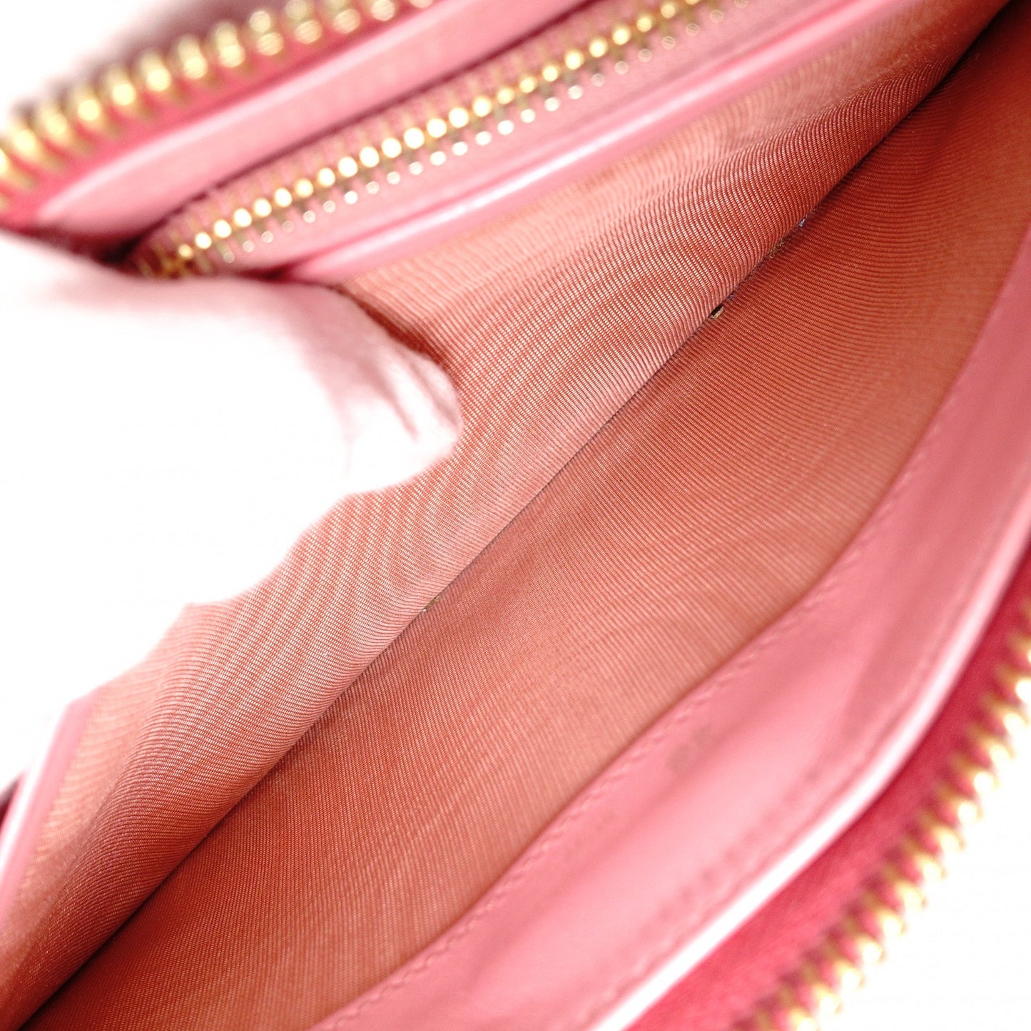 PRADA Saffiano Leather Long Wallet Pink with Gold Hardware