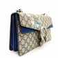GUCCI Dionysus Flower Shoulder Bag Chain GG Supreme Beige × Blue PVC Suede 7-10-1003