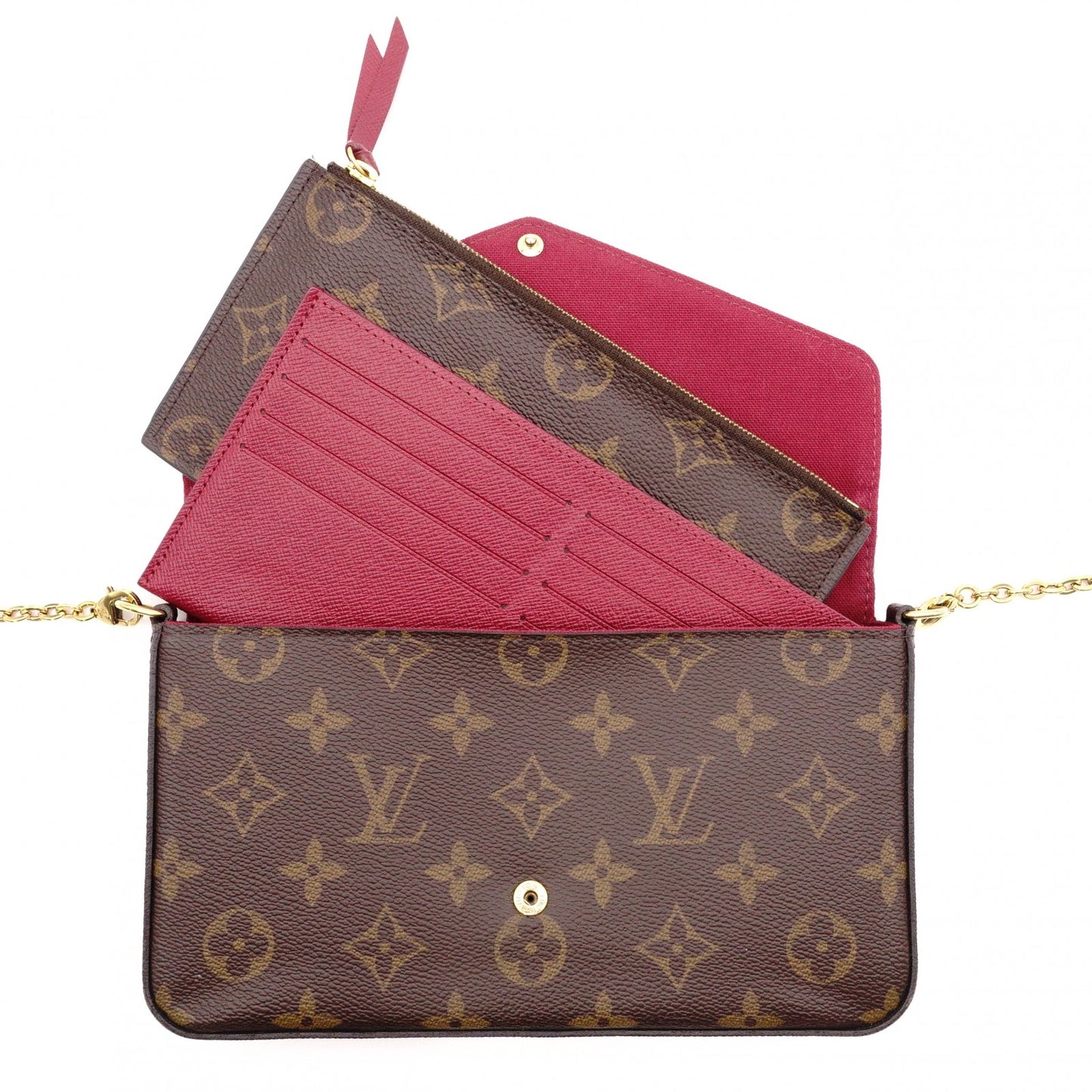 LOUIS VUITTON Pochette Felicity Monogram Canvas Shoulder Bag PVC Brown Crossbody