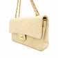 CHANEL Classic Double Flap Quilted 25 Shoulder Bag Leather Beige
