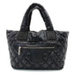 CHANEL Coco Cocoon Small Tote Black Nylon Shoulder Bag with CC Logo 7-11-330