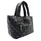CHANEL Coco Cocoon Small Tote Black Nylon Shoulder Bag with CC Logo 7-11-330