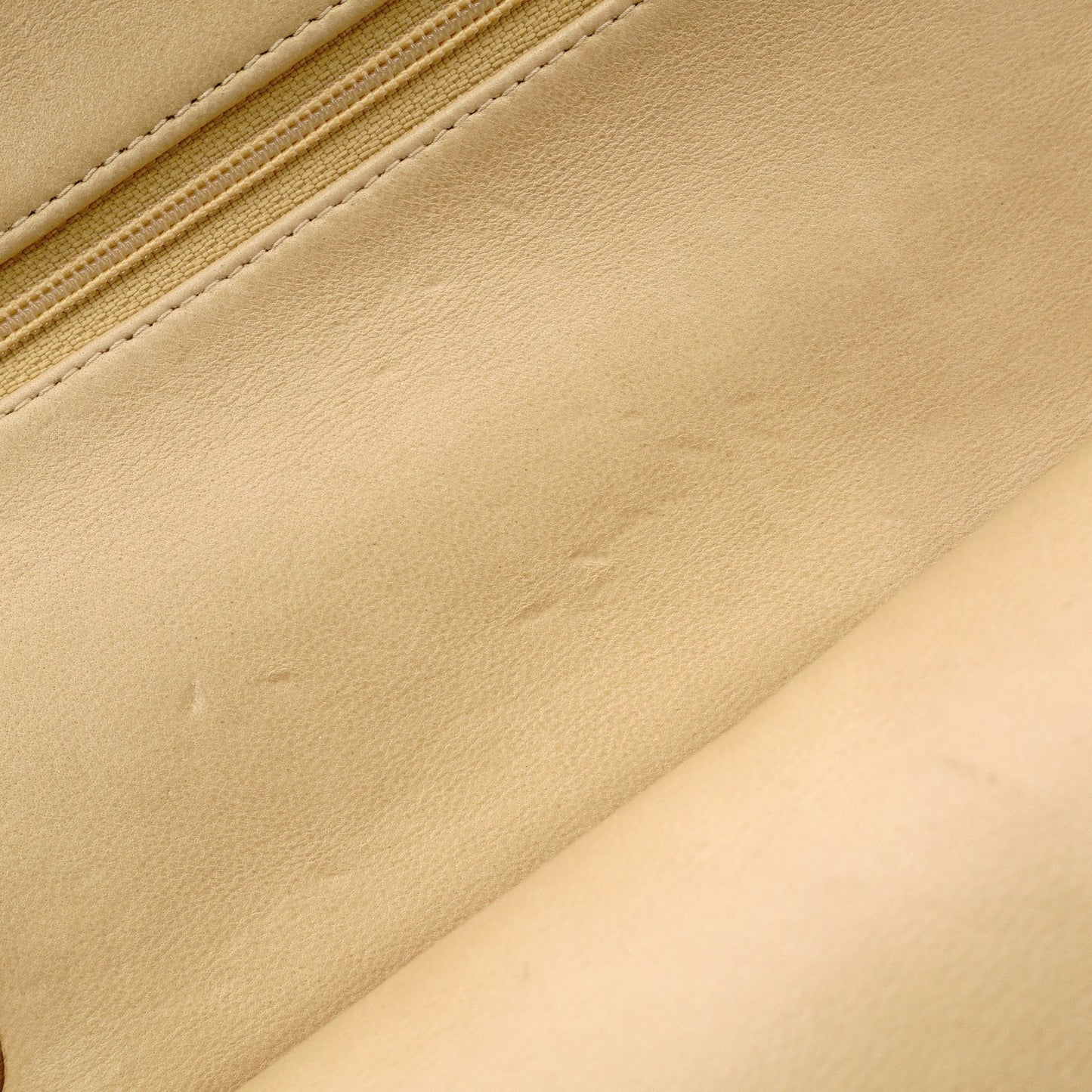 CHANEL Classic Double Flap Quilted 25 Shoulder Bag Leather Beige