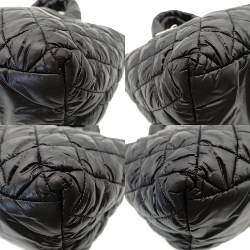 CHANEL Coco Cocoon Small Tote Black Nylon Shoulder Bag with CC Logo 7-11-330