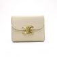 CELINE Triomphe Bifold Wallet Leather Beige
