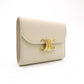 CELINE Triomphe Bifold Wallet Leather Beige