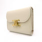CELINE Triomphe Bifold Wallet Leather Beige