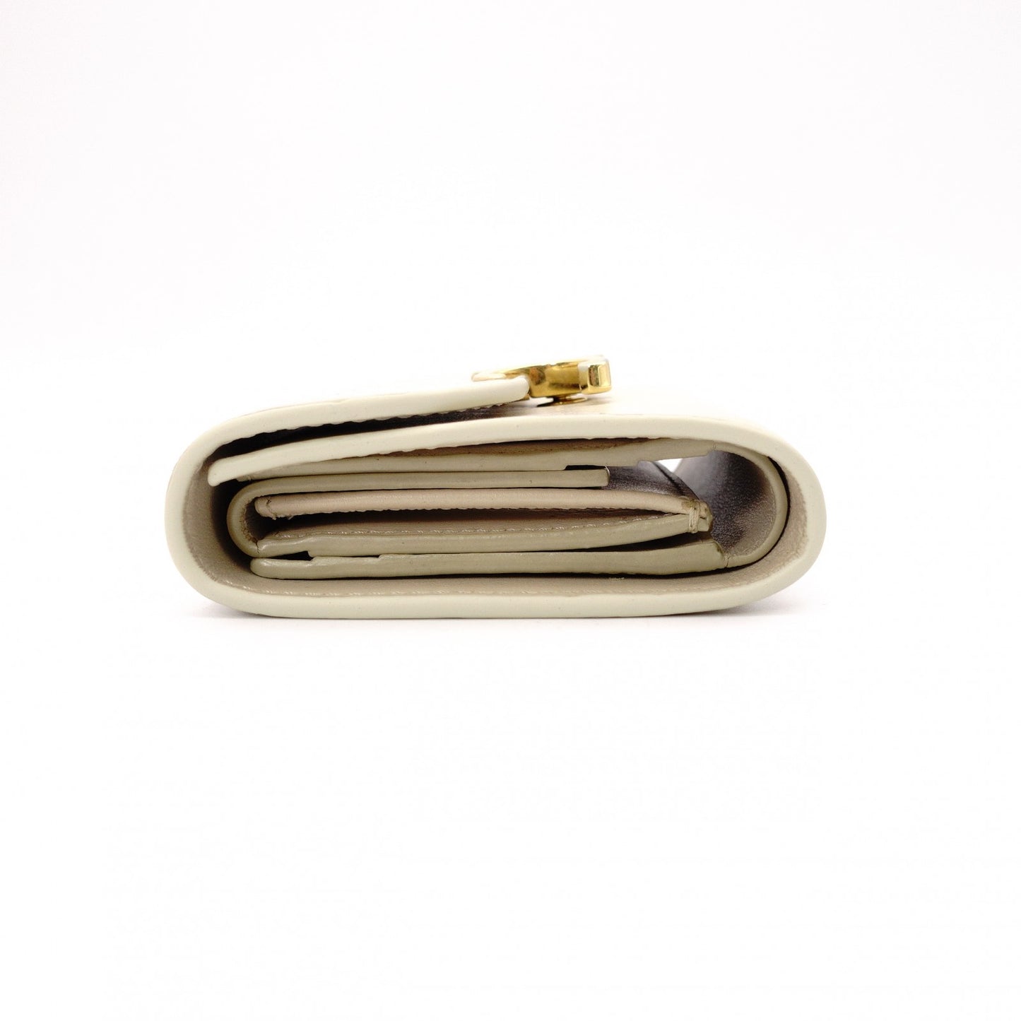 CELINE Triomphe Bifold Wallet Leather Beige