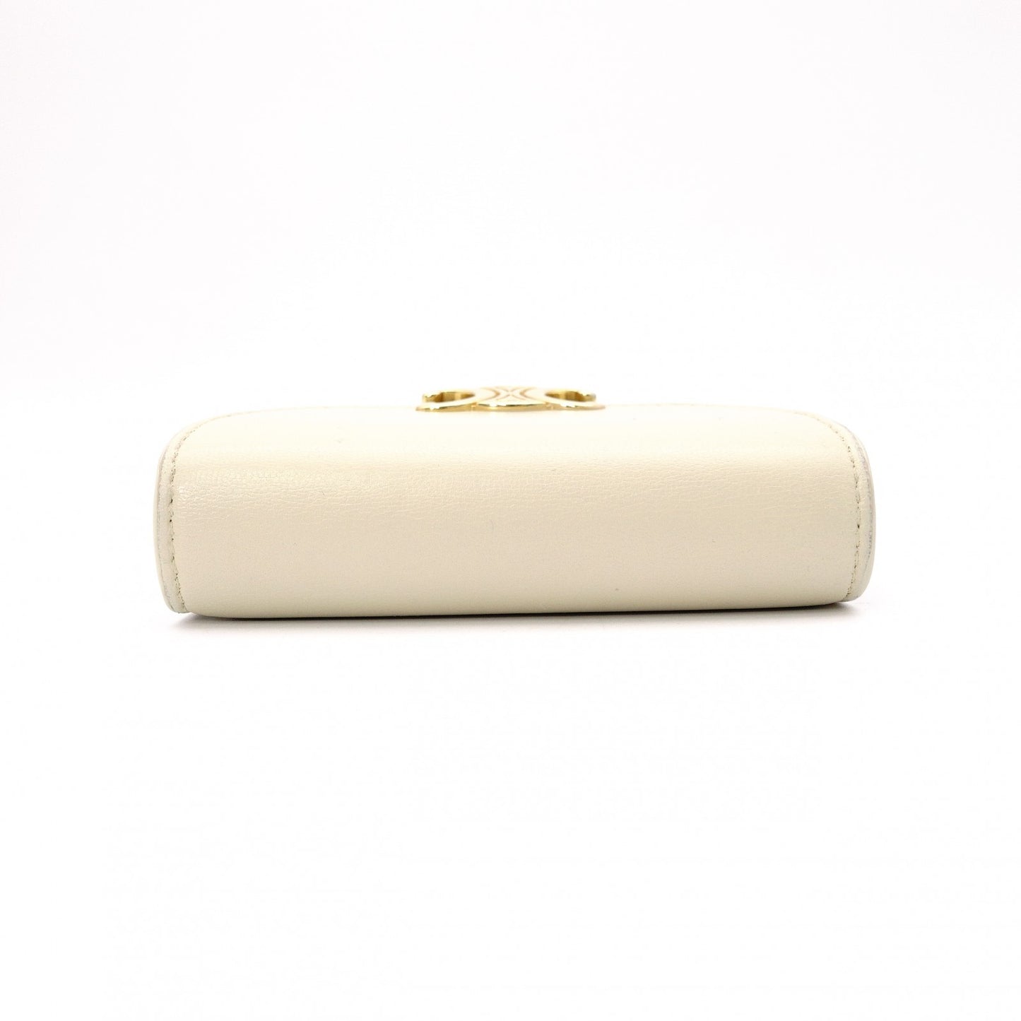 CELINE Triomphe Bifold Wallet Leather Beige