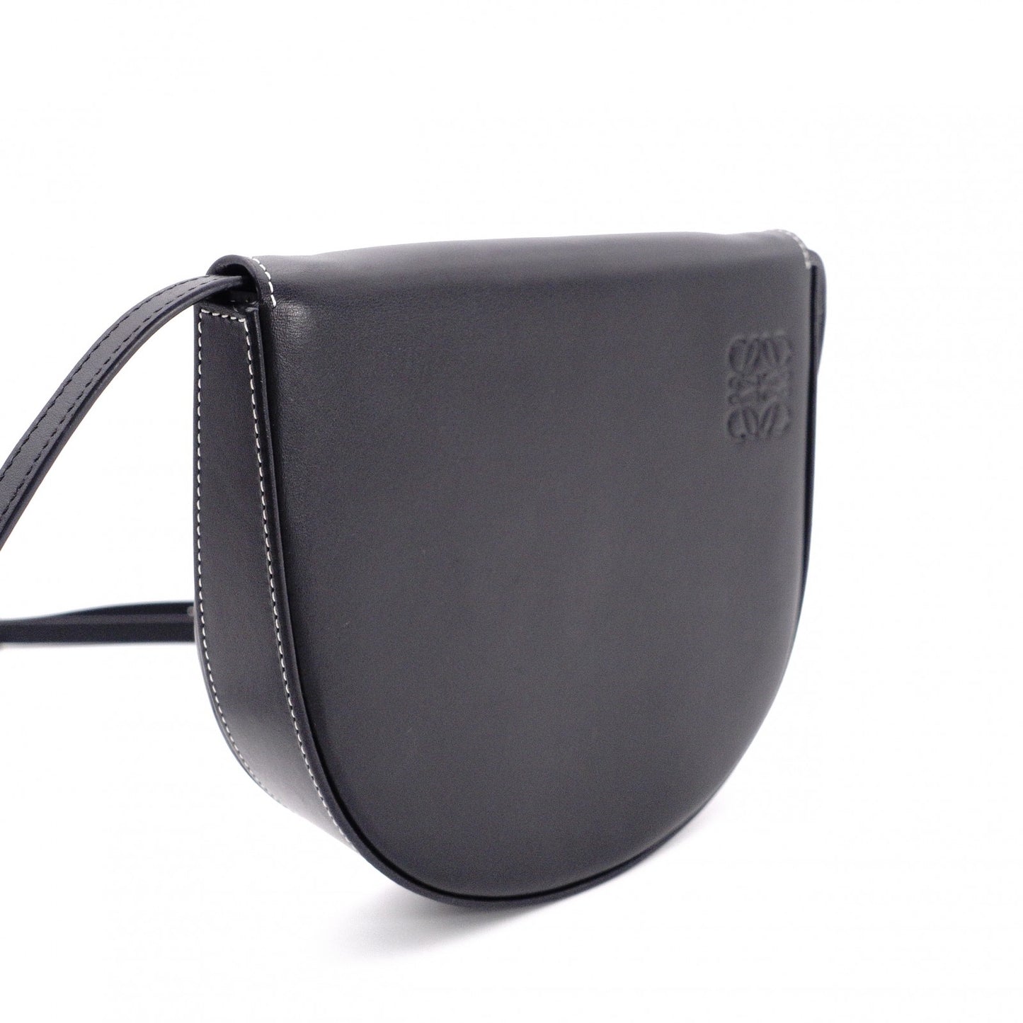LOEWE Anagram Shoulder Bag, Leather, Black, Crossbody