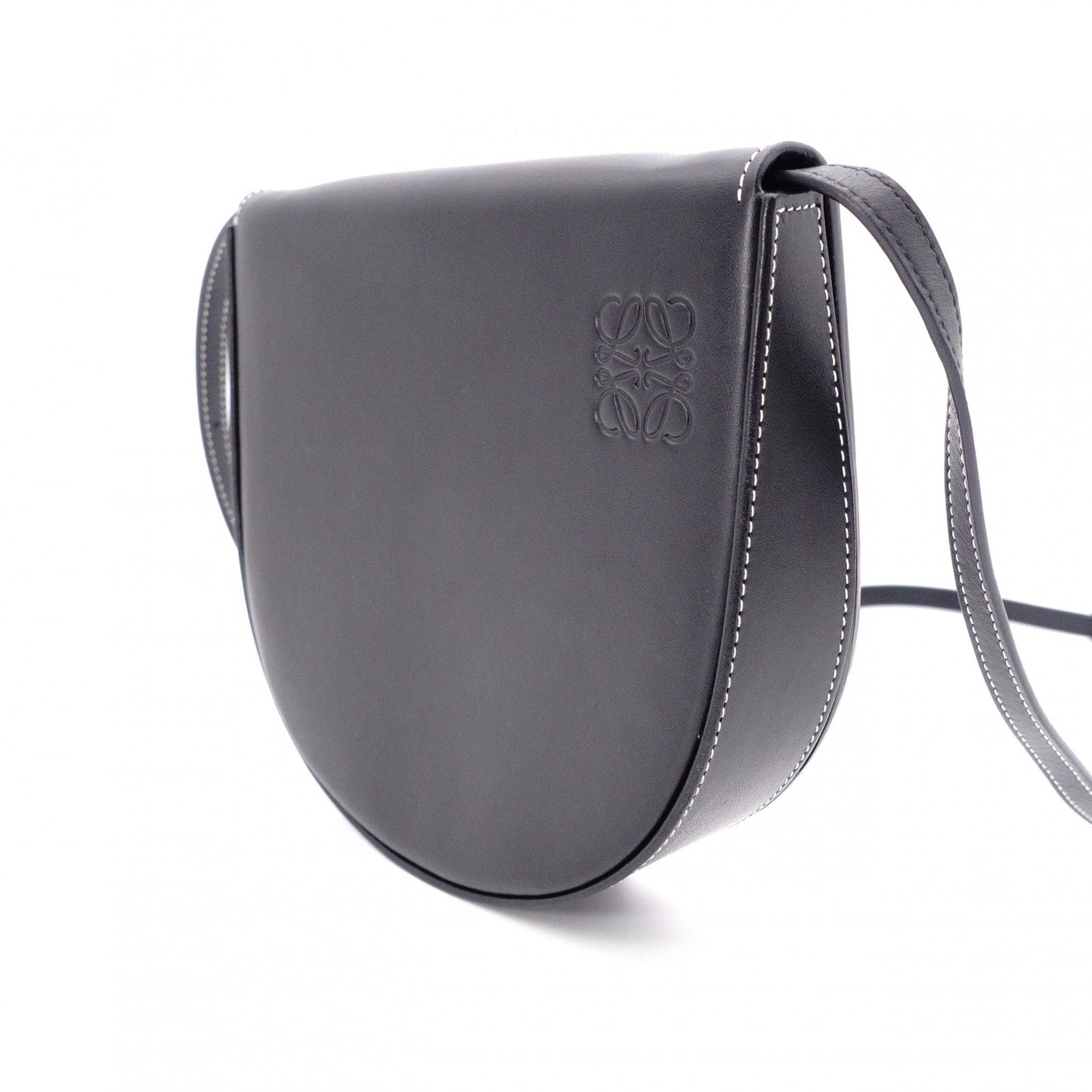 LOEWE Anagram Shoulder Bag, Leather, Black, Crossbody