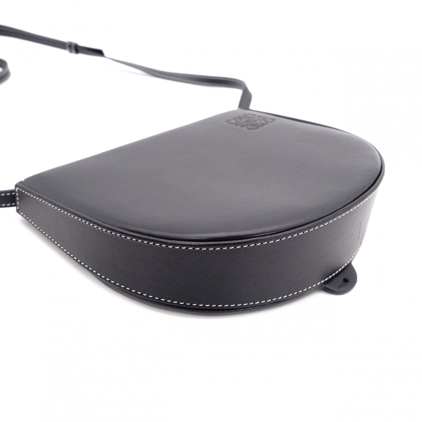 LOEWE Anagram Shoulder Bag, Leather, Black, Crossbody