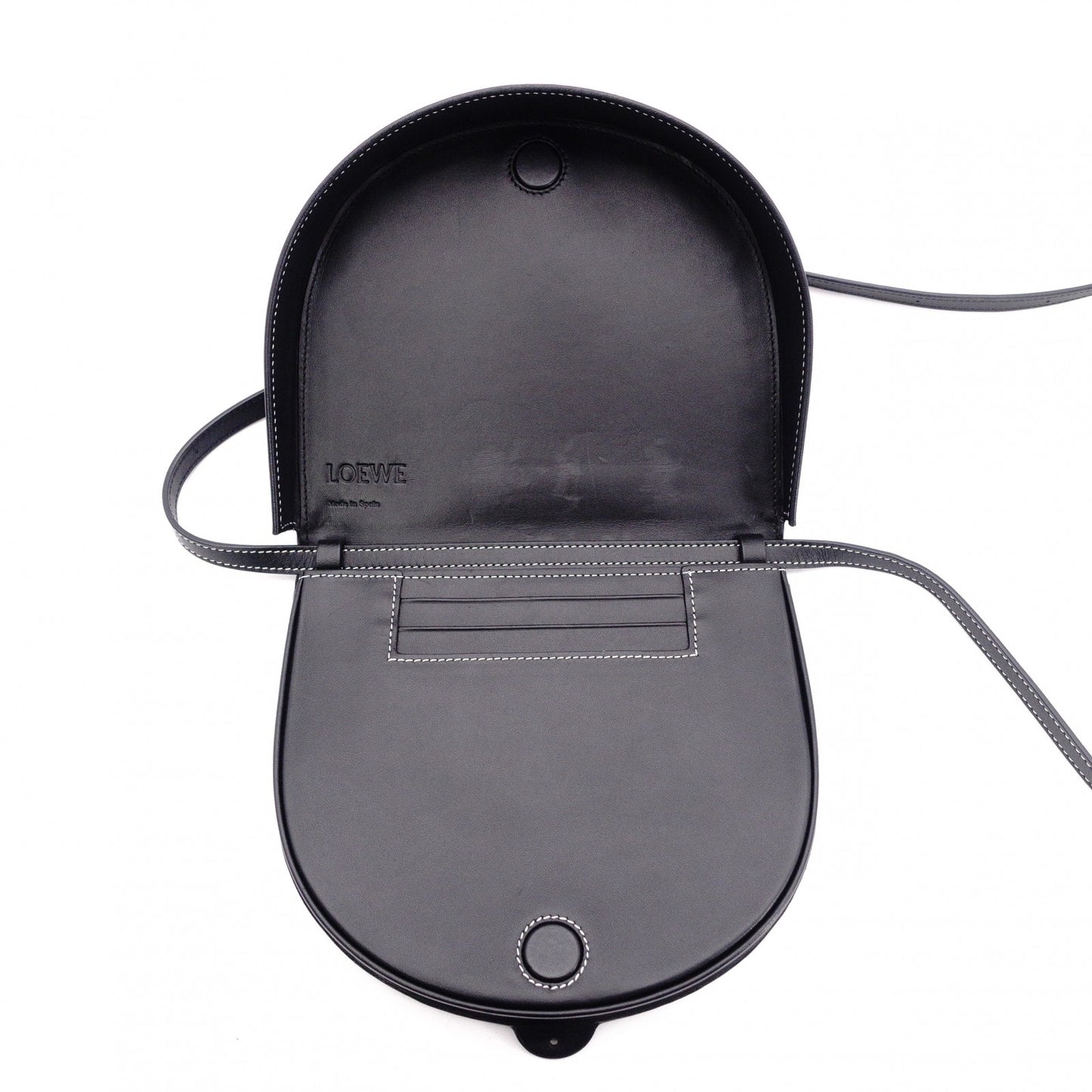 LOEWE Anagram Shoulder Bag, Leather, Black, Crossbody