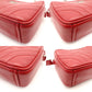 PRADA Diagram Chain Shoulder Bag Red Leather Silver Hardware Crossbody 7-10-721