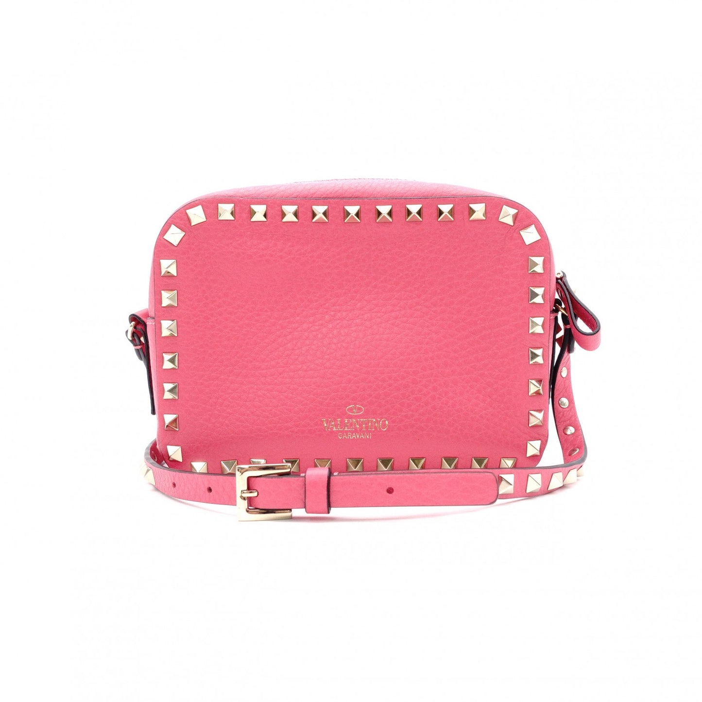 Valentino Garavani Studded Shoulder Bag, Leather, Pink, Crossbody