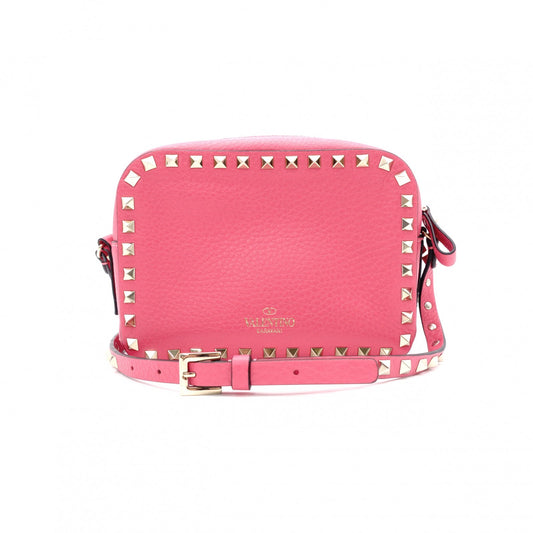 Valentino Garavani Studded Shoulder Bag, Leather, Pink, Crossbody
