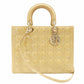 Christian Dior Lady Dior Medium Beige Handbag Patent Leather Gold Hardware 2-Way 7-11-238