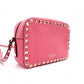 Valentino Garavani Studded Shoulder Bag, Leather, Pink, Crossbody