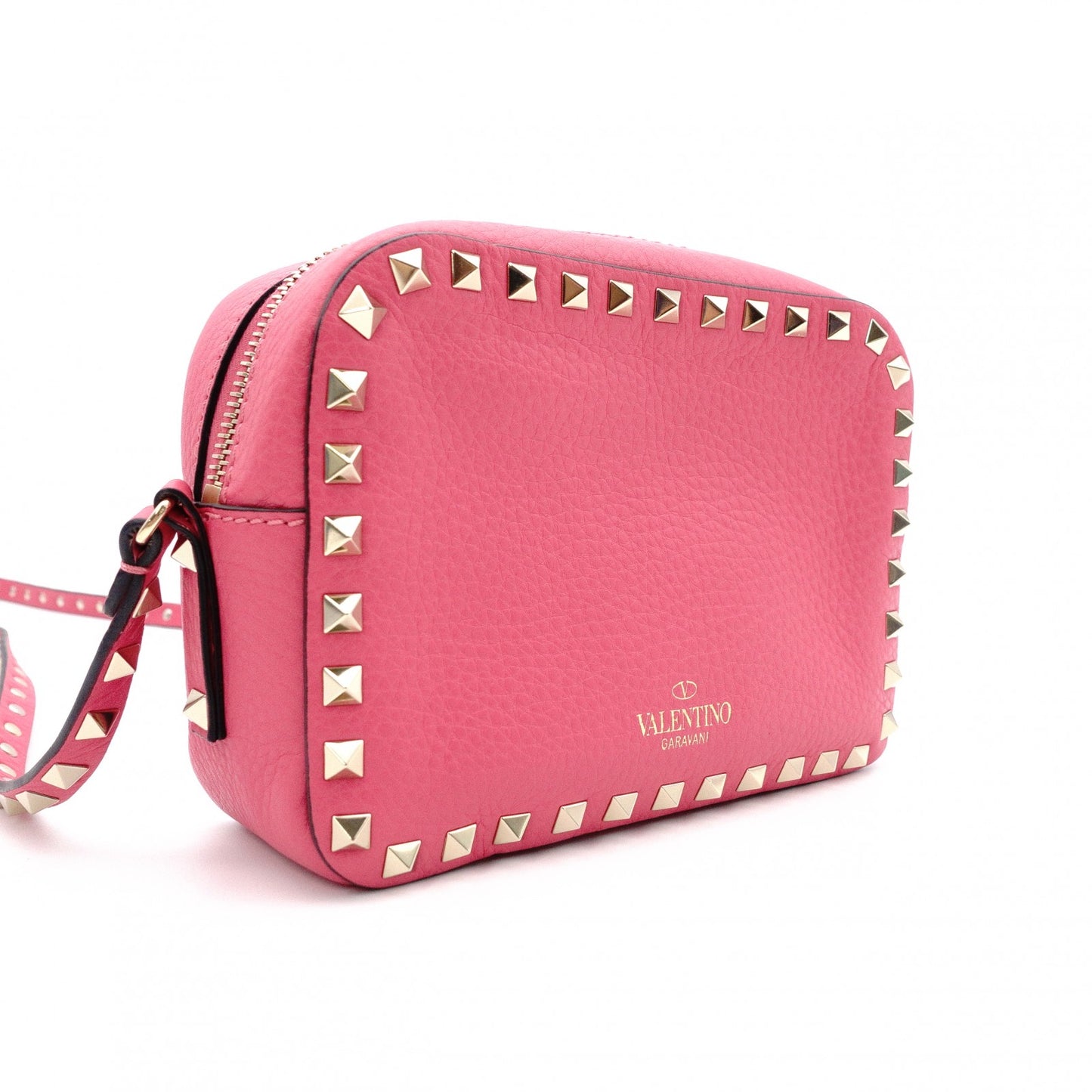 Valentino Garavani Studded Shoulder Bag, Leather, Pink, Crossbody